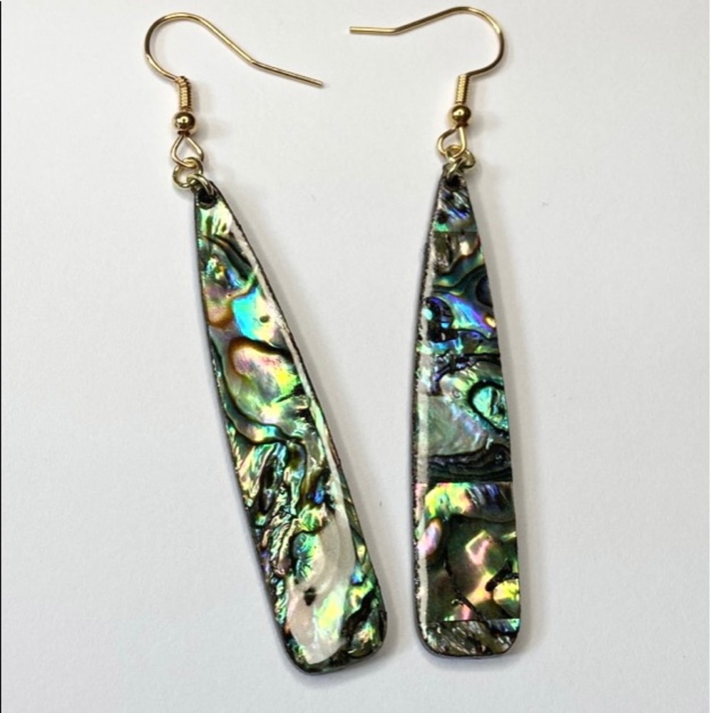 Abalone Acrylic Earrings Gold or Silver Plated
